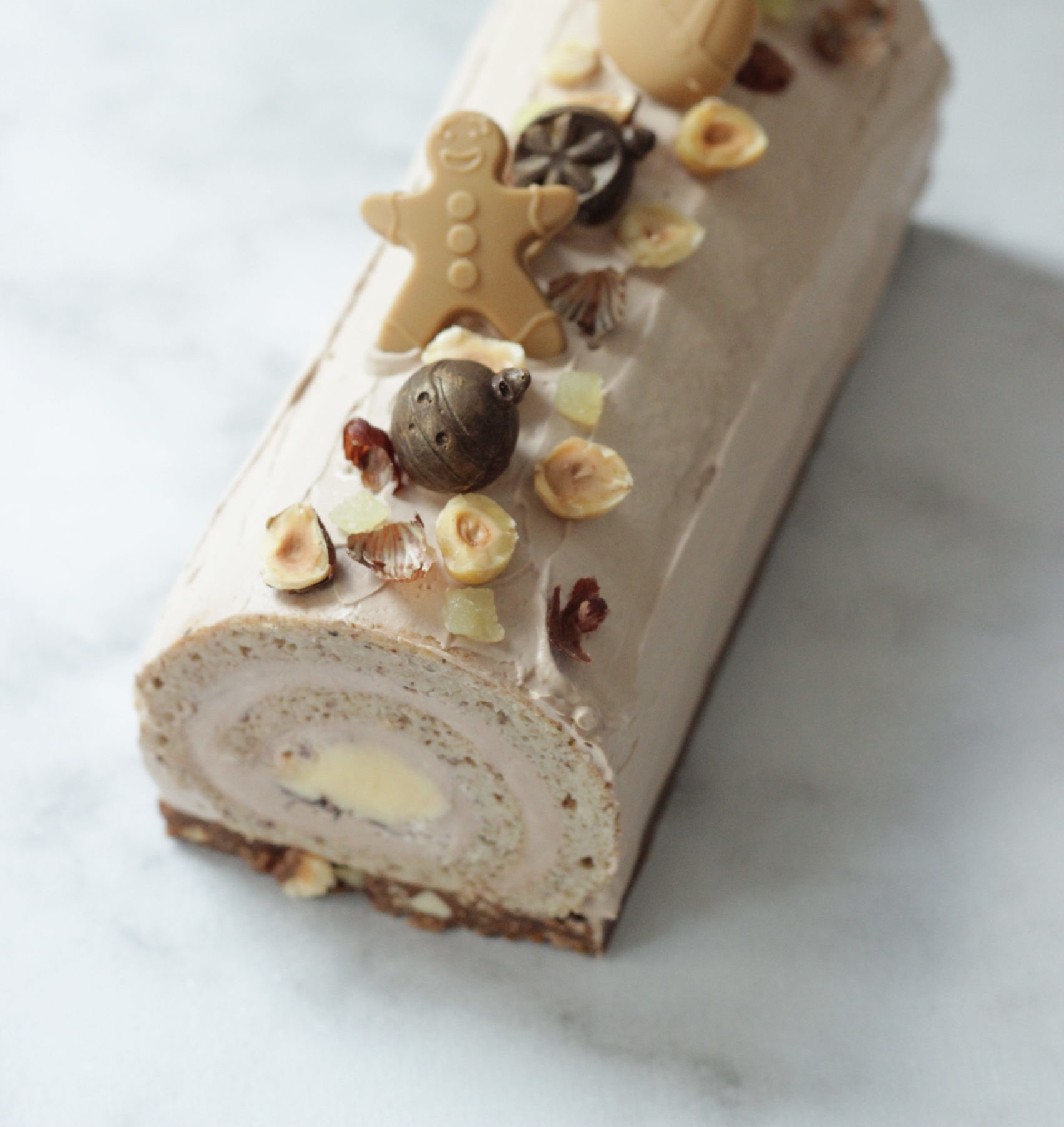 Bûche au chocolat au lait artisanal